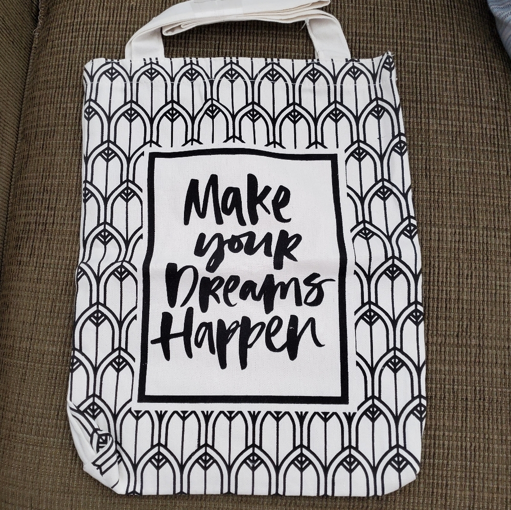 Make Your Dreams Happen Canvas Book Bag
